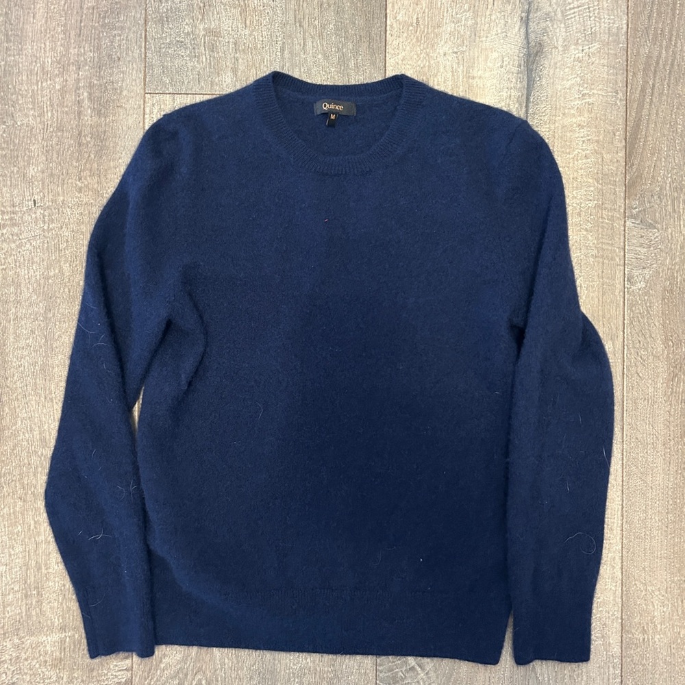 Mongolian Cashmere Crewneck Sweater Quince
 Navy Blue Sweater